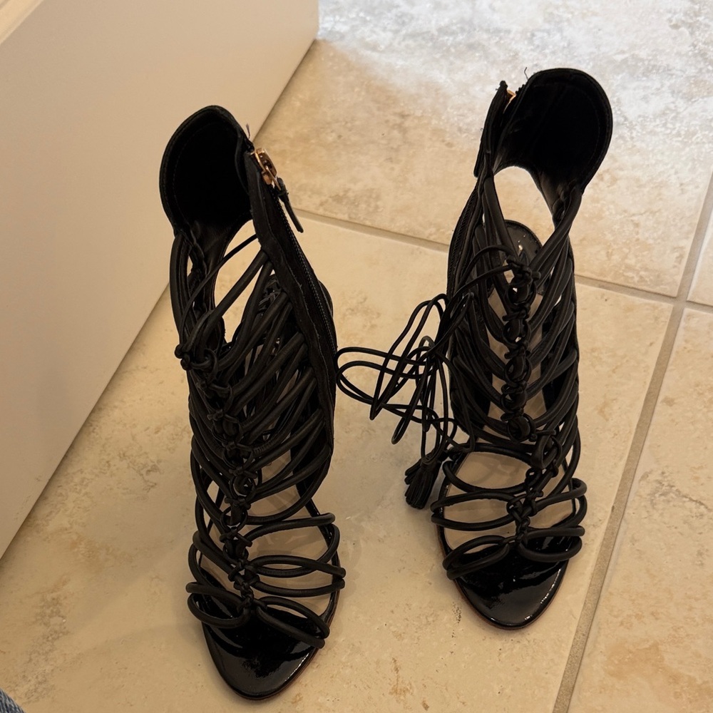 Sophia Webster Elegant Black Lace-Up Women's Heels
